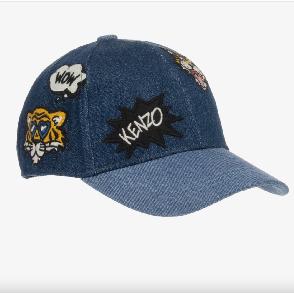 Kenzo Kids Blue Denim Tiger Cap